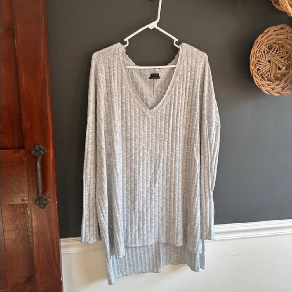 Light Gray Off-the-Shoulder Sweater